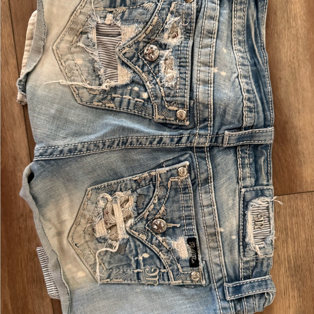 Miss Me Light Blue Denim Shorts